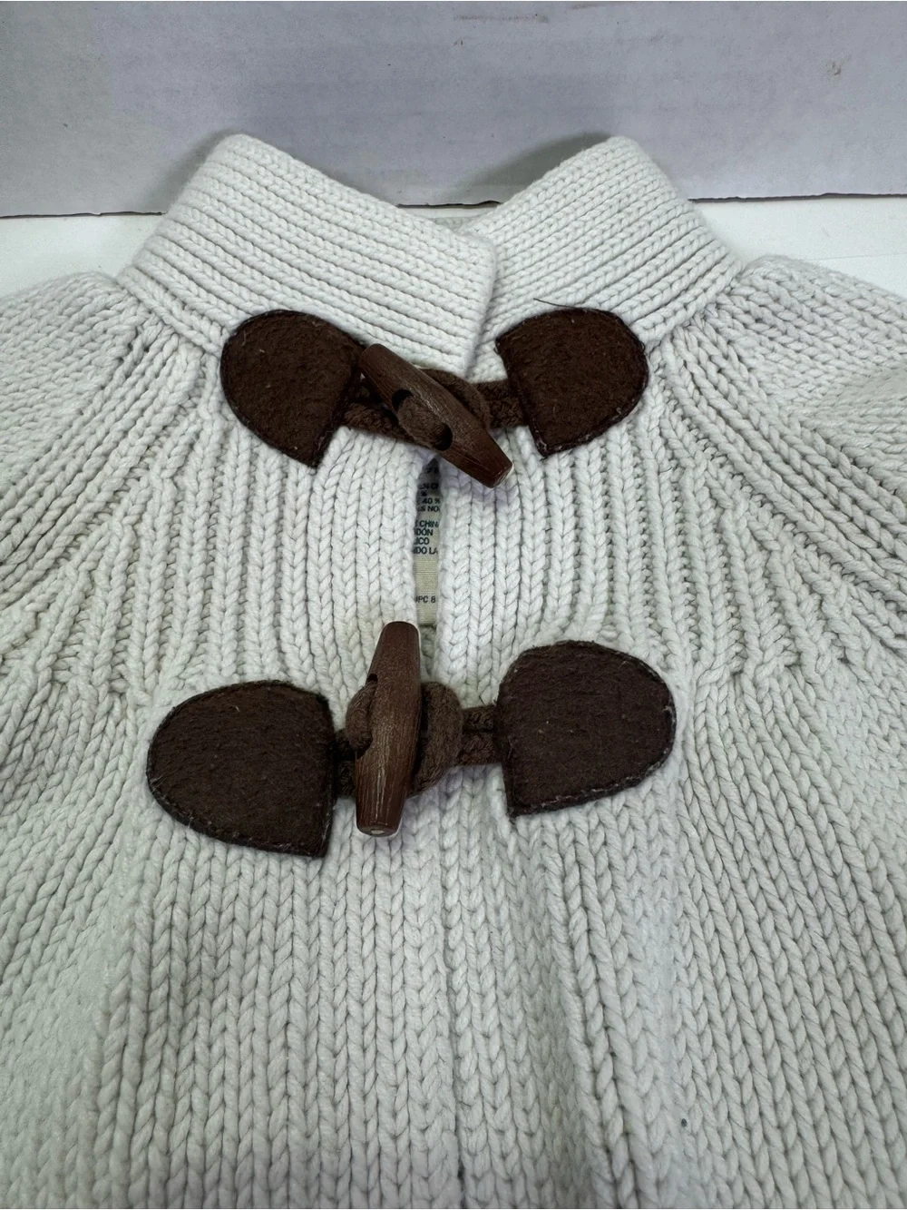 OshKosh B'gosh Cream Knit Toggle Pea Coat